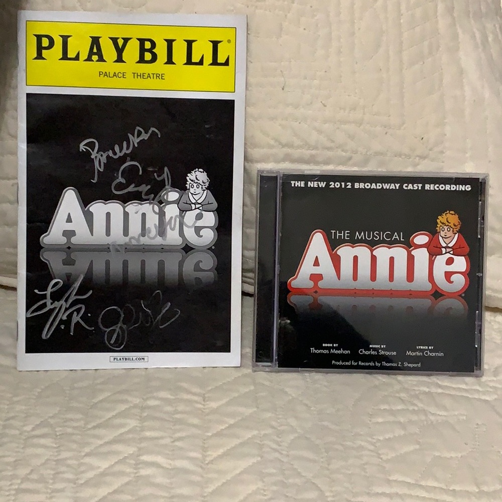 Annie Soundtrack and signed Playbill Bundle.